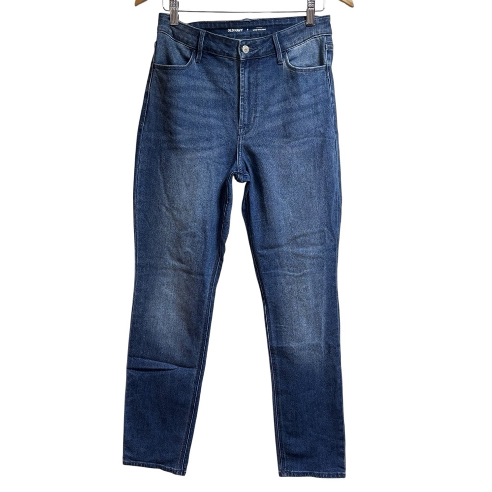 Old Navy Womens High-Rise Wow Straight Jeans Blue Denim Size 8‎ Medium Wash #716